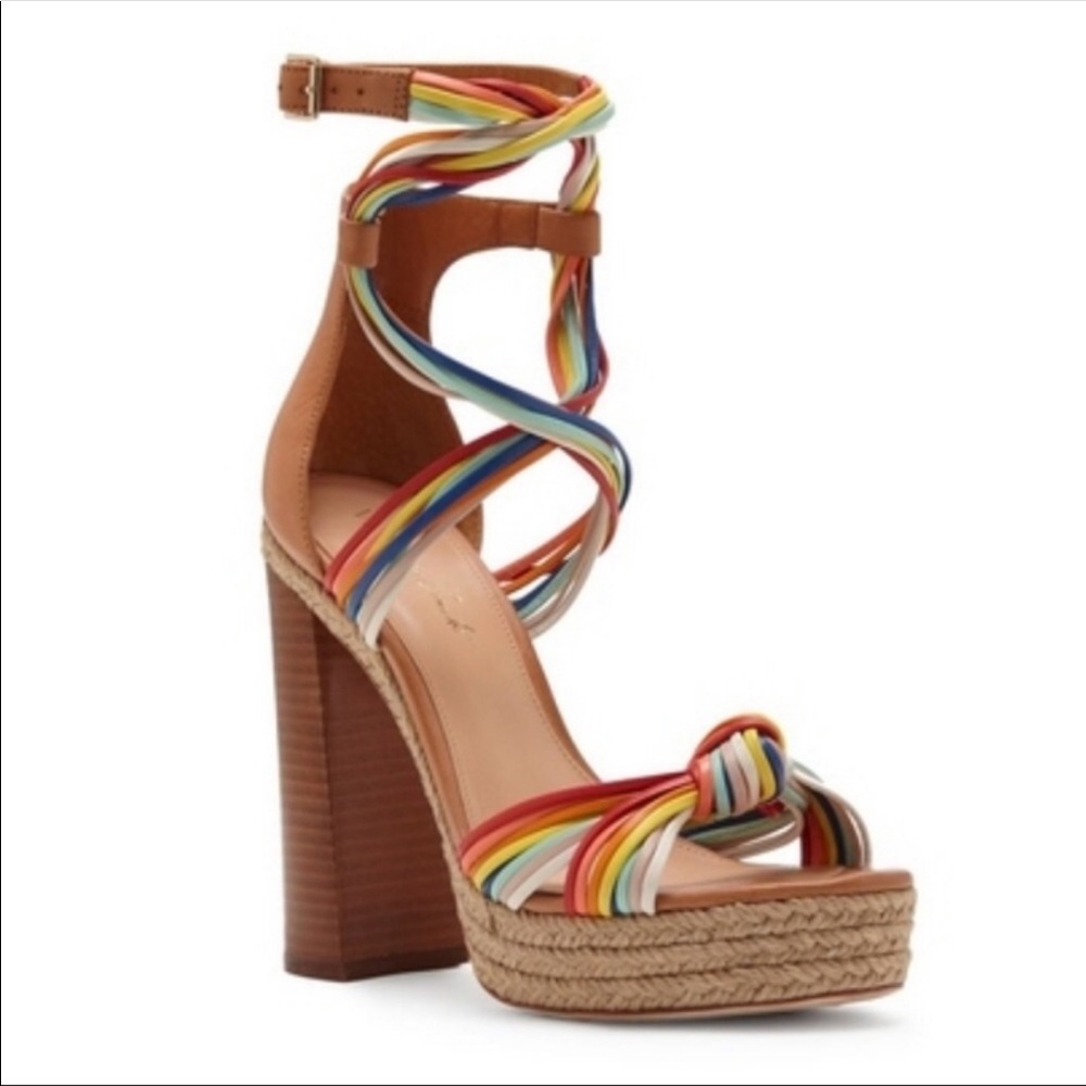 Multicolor platform sandals